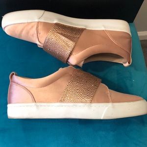 INC blush satin glitter strap sneakers